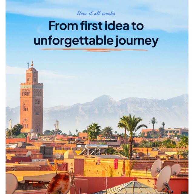 HOW IT WORKS ✨ you may ask and it's simple.

In general, the whole travel should feel simple, not overwhelming.
That's why with NOMADIO, your journey flows naturally.

You choose the direction.
We take care of the details.
At the end, just enjoy the experience.

From the first idea to the final day, everything is thoughtfully planned. 
All routes, stays, transport and local experiences. 
No stress and guesswork here.
Just a journey that makes sense.

🌍 Travel Morocco, the easy way.
🐫Are you ready to go with Nomadio ?